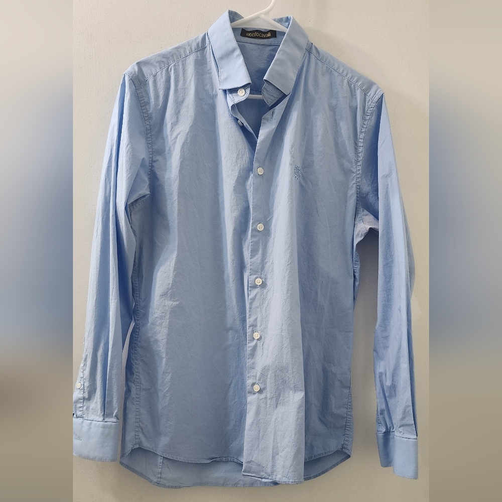 Roberto Cavalli Light Blue Men's Shirt, Size 42-16 1/2.‎